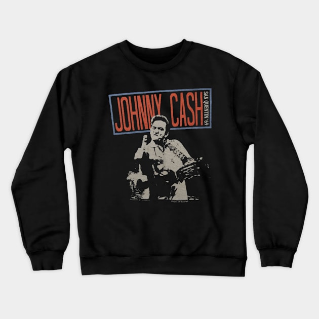 Johnny Cash Majestic Melodies Crewneck Sweatshirt by labyrinth pattern